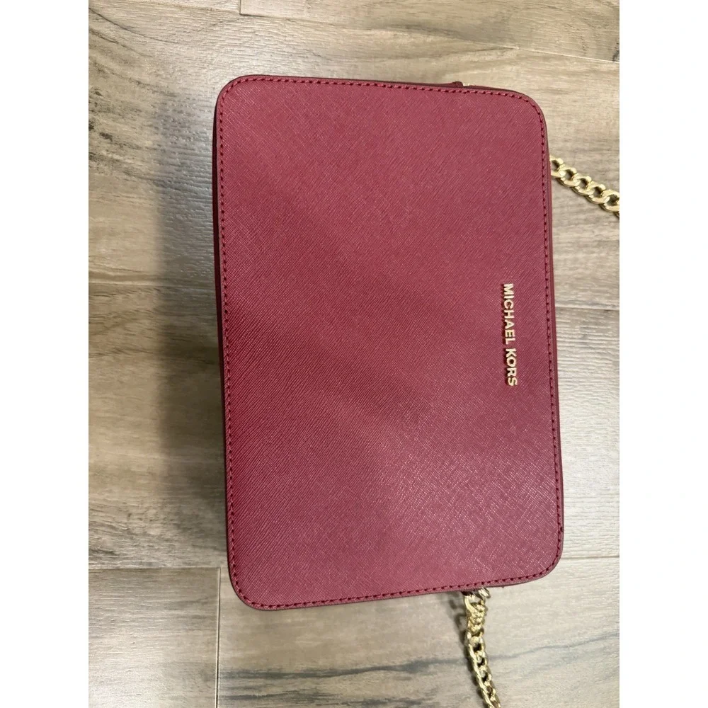 Michael Kors Jet Set Travel East West LG Crossbody Bag Leather BRICK Rare